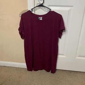 Maroon T-shirt dress